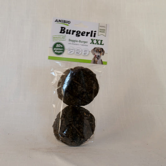 Burgerli XXL- Doggie-Burger mit Kräutern und Gemüse