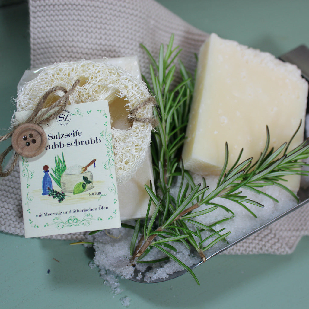 Salzseife ‚schrubb-schrubb‘